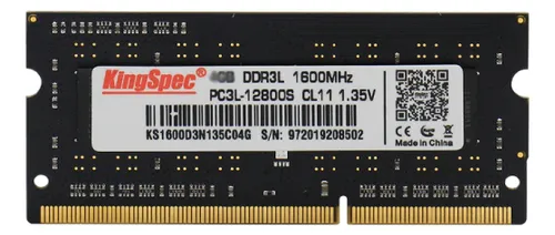 Memória DDR3L 8gb -1600mhz Para Notebook KingSpec 1,35v