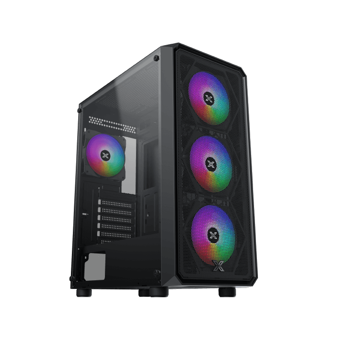 Gabinete Gamer Xigmatek Duo X con 4 Fanes RGB