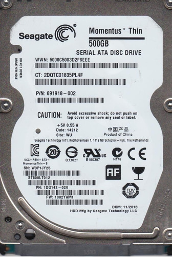 Disco Duro 500gb 7200rpm Con 1 Año Gtia 2.5   Notebook O Pc